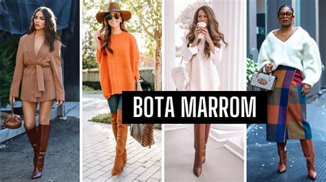 look bota marrom feminina